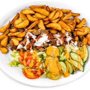 Kebab lohkoperunoilla